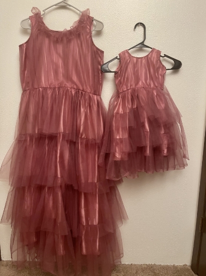 Picture of mom(40) and daughter(1-2y) party wear dresses