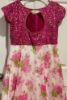 Picture of Pink and White Floral Organza Long Frock