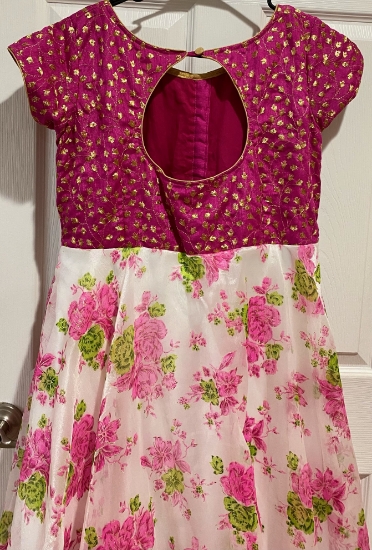 floral organza long frocks