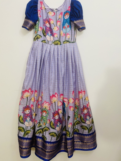 Picture of Chanderi silk kalamkari frock 10-15Y