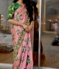 Picture of Peach Tussar saree