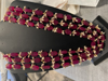 Picture of Ruby beads haram with rice pearls