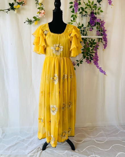 Picture of Yellow floral frock