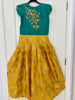 Picture of Designer dress - Pure Benaras with maggam work on raw silk yoke 10-12Y