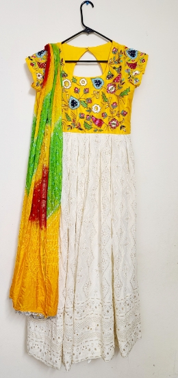 chikankari frock design