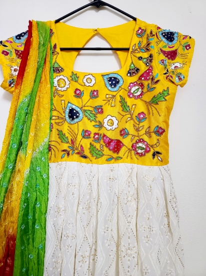 chikankari frock design