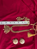 Picture of combo - peacock necklace with drop earrings, meenakari earrings, golden jhumkas