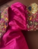 Picture of Pure Kalamkari Pattu Lehenga with big border & peplum blouse for Size 2-4Y