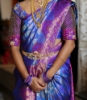 Picture of Royal blue and purple Pattu sari