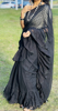 Picture of Black Ruffle saree with ikkath blouse