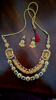 Picture of Double layered Kaasu mala necklace set in 1 gm gold