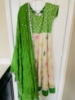 Picture of Cream long frock with banaras yoke part