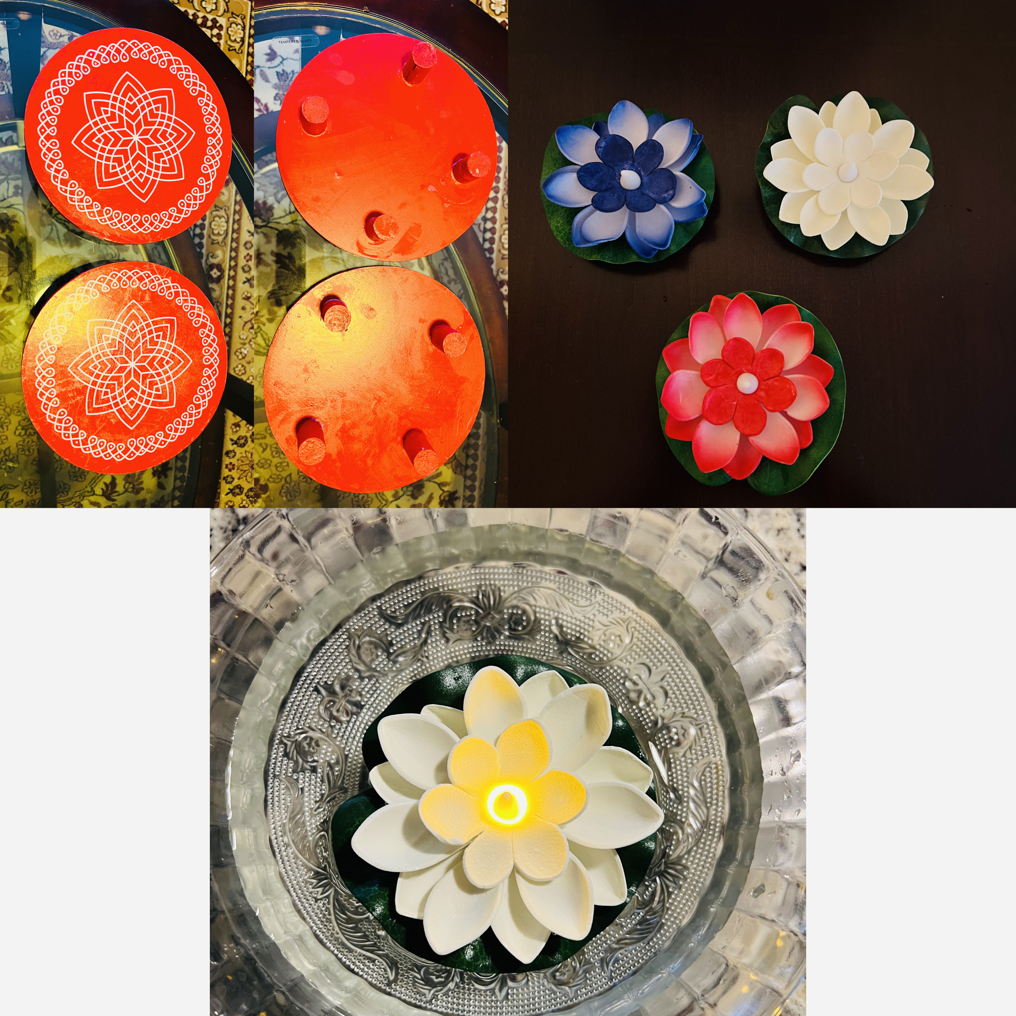 PunarviAuthentic|PreLoved|SustainableCombo Pooja Decor : Rangoli plates ...
