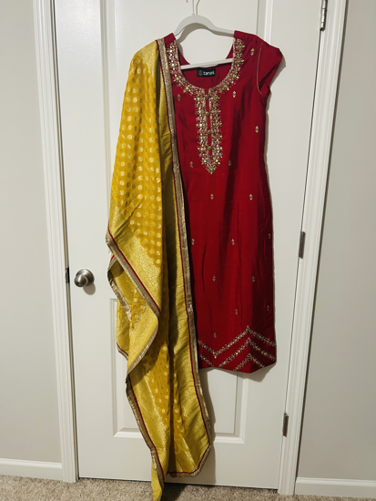 Picture of Taruni Red and Yellow Suit Set