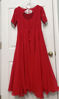 Picture of Red color anarkali kurta with work on the neck and sleeves