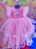 Picture of Party wear dress with beautiful hand embroidery on the yoke 1-2y