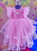 Picture of Party wear dress with beautiful hand embroidery on the yoke 1-2y