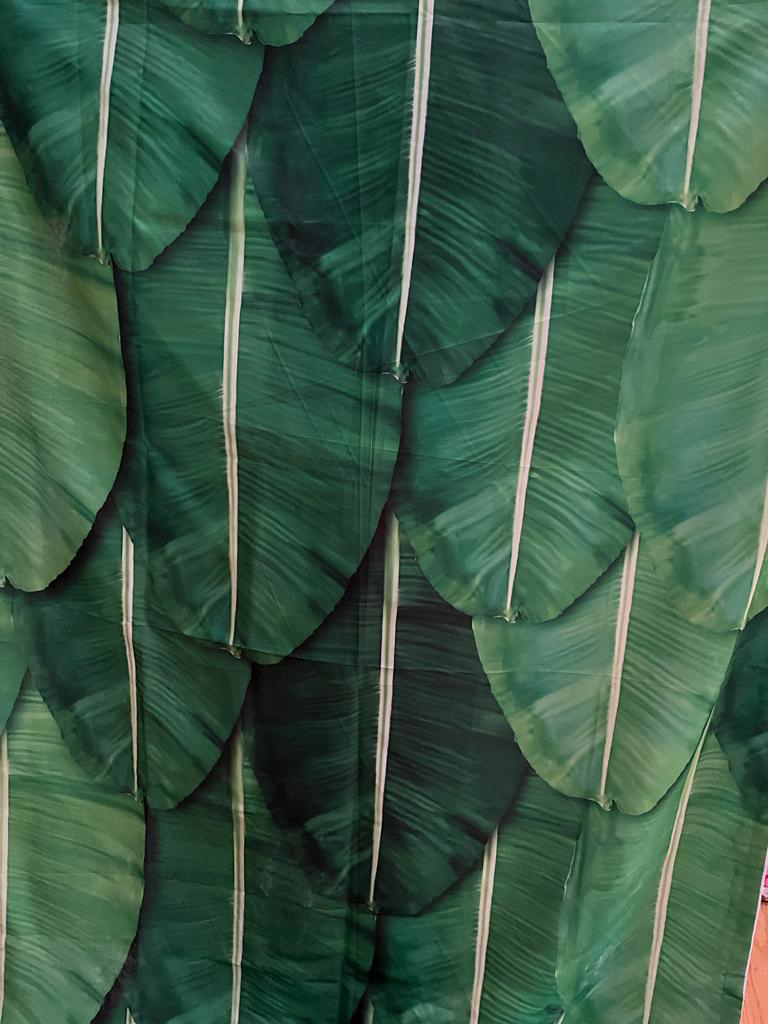 PunarviAuthenticPreLovedSustainableSatin banana leaf backdrop 8*5