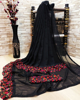 Picture of Trendy silk saree combo(black ruffle saree)