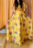 Picture of Yellow floral summer  maxi with ruffle sleeves