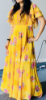 Picture of Yellow floral summer  maxi with ruffle sleeves