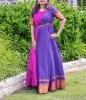 Picture of Peacock purple and pink dress with removal cape