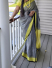 Picture of Beautiful color combo Pure Lenin Saree with blouse