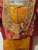 Picture of Golden yellow semi pattu saree