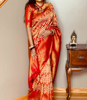 Picture of Red and gold fancy saree