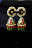 Picture of Hand painted Meenakari Radha Krishna earrings