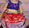 Picture of Orange and Voilet Kanchi Pattu Langa with maggam blouse 6-18m