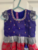 Picture of Orange and Voilet Kanchi Pattu Langa with maggam blouse 6-18m