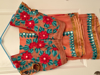 Picture of Classic Silk Kota saree with mirror work and full embroidered blouse aari work.