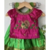 Picture of Beautiful classic green and pink pattu lehenga 0-1y