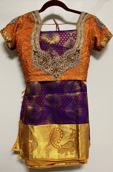 Picture of Traditional Saree with Maggam work blouse