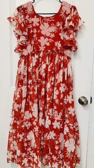 Picture of Chiffon floral casual  dress