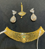 Picture of Real CZ's chocker, earrings and maang tikka combo