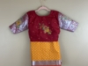 Picture of New Mango yellow semi pattu saree with machine work blouse