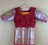 Picture of New Mango yellow semi pattu saree with machine work blouse