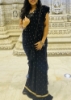 Picture of Indya Navy foil ruffled pre-stitched saree with blouse