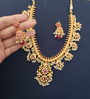 Picture of guthapusulu necklace with temple antique navaratan bangles
