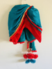 Picture of Red Embroidered Choli and Blue Drape with Maroon Dhoti 12-18M