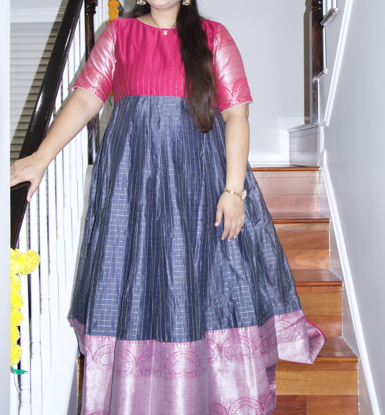 Mobizeo Party Ladies Cotton Check Gown, Size: M-XXL at Rs 560/piece in Surat