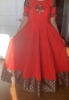 Picture of Red long frock with benarsi border