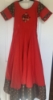 Picture of Red long frock with benarsi border