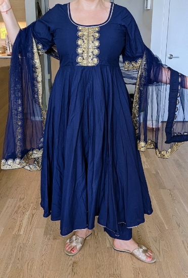 Picture of Navy Blue Anarkali Set