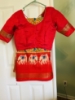 Picture of New Mustard yellow and red saree with paired ready made blouse