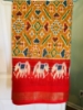 Picture of New Mustard yellow and red saree with paired ready made blouse