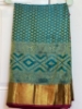 Picture of Blue pattu saree with maggam work designer blouse
