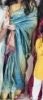 Picture of Blue pattu saree with maggam work designer blouse